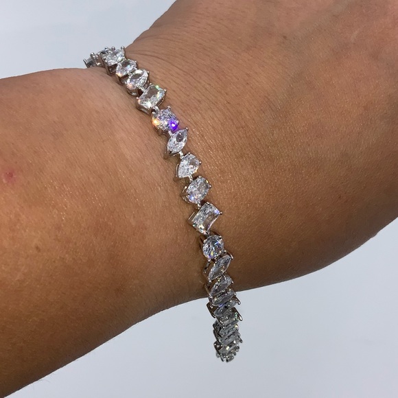 14ct Multi-Stone Tennis Bracelet - Picture 10 of 16